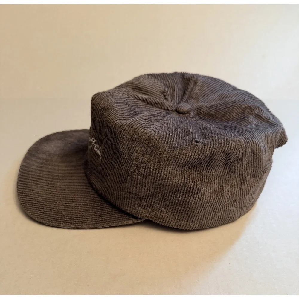 Random Golf Club Hat Cap Gray Corduroy Adjustable Golf Embroidered Logo